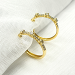 Load image into Gallery viewer, EHH56702. 14K Solid Gold Diamond Hoop Earrings