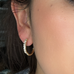 Load image into Gallery viewer, EHH56874. 14k Solid Gold Diamond Baguette Oval Hoops