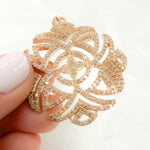 Load image into Gallery viewer, DP472. Diamond Silver Antique Finish Flower Pendant