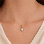 Load image into Gallery viewer, CMJ00353. 14K Solid Gold Marquise-Shaped Diamond Charm