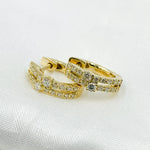 Load image into Gallery viewer, HP400804. 14K Solid Yellow Gold Diamond Hoop Earring