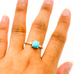 Load image into Gallery viewer, Gold Turquoise and Diamond Fancy Ring