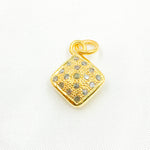 Load image into Gallery viewer, DC163. Diamond Sterling Silver Square Charm