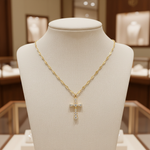 Load image into Gallery viewer, PN423271Y14DI1. 14K Solid Gold Cross Diamond Charm