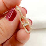 Load image into Gallery viewer, EHH56673. 14K Solid Gold Diamond Dangle Hoop Earrings
