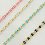 Load image into Gallery viewer, Sterling Silver Black Enamel Chains