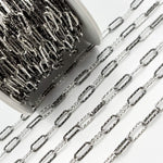 Load image into Gallery viewer, Black Rhodium 925 Sterling Silver Paperclip Diamond Cut Chain.