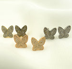 Load image into Gallery viewer, DE048. Diamond Sterling Silver Butterfly Studs
