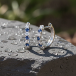 Load image into Gallery viewer, EHE57608. 14K Solid Gold Diamond and Gemstone Huggies