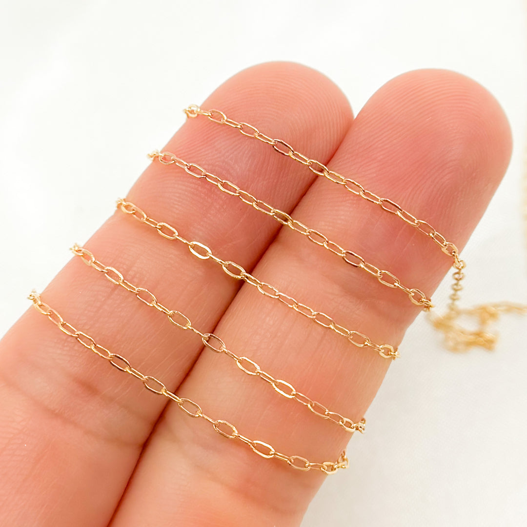 1218DFGF. 14K Gold Filled Flat Paperclip Chain