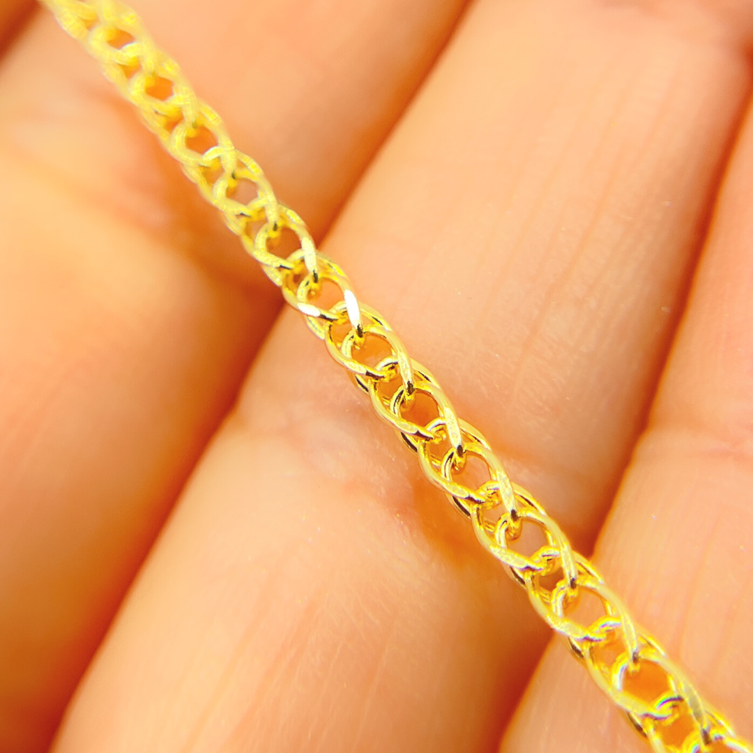 14K Solid Gold Wheat Chain