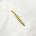Load image into Gallery viewer, Diamond Sterling Silver Long Leaf Pendant
