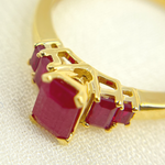 Load image into Gallery viewer, 14K Solid Yellow Gold Ruby Cluster Ring.