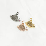 Load image into Gallery viewer, Diamond & Sterling Silver Snail Charm with Gemstones