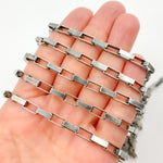 Load image into Gallery viewer, V42OX. Oxidized Sterling Silver Box Link Chain