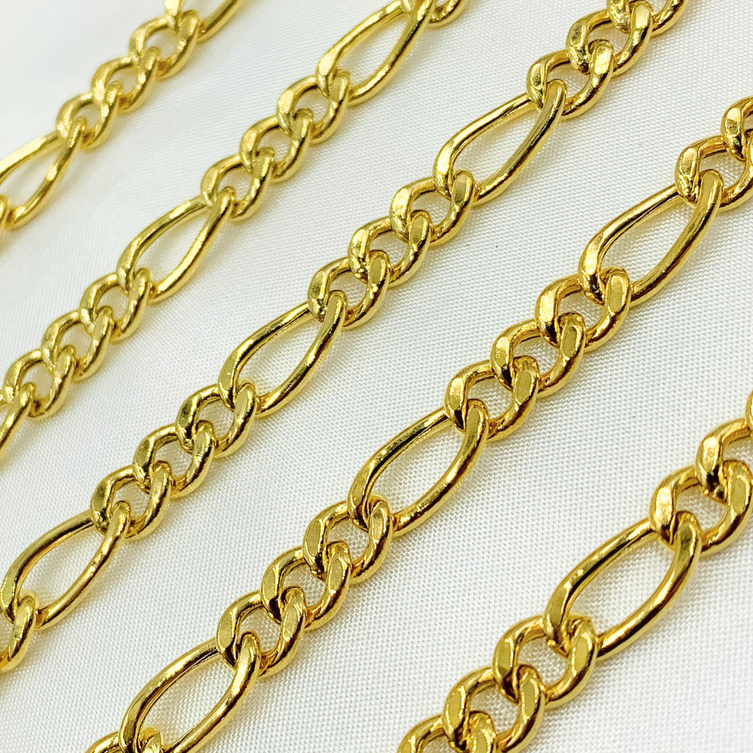 Y62GP. Gold Plated 925 Sterling Silver Figaro Chain