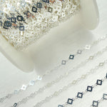 Load image into Gallery viewer, Sterling Silver Patterned Diamond Shape Link Chains