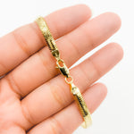 Load image into Gallery viewer, 420CCTDBRA8BR. 14K Solid Gold Flat Snake Bracelet