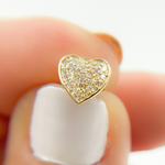Load image into Gallery viewer, EFB51529. 14K Solid Gold and Diamonds Heart Earrings