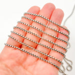 Load image into Gallery viewer, Oxidized Sterling Silver Round Box Chain