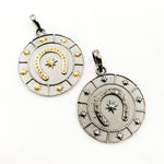 Load image into Gallery viewer, DP731. Diamond Sterling Silver Horseshoe Round Pendant