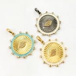 Load image into Gallery viewer, DP835A. Diamond Sterling Silver Round Enamel Pendant
