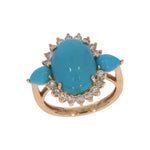 Load image into Gallery viewer, CR97317TQ14X10. 18K Solid Gold Diamond & Turquoise Ring