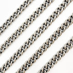 Load image into Gallery viewer, Y4OX. Oxidized Sterling Silver Smooth Curb Chain