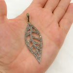 Load image into Gallery viewer, DP082. Diamond Sterling Silver Leaf Pendant