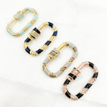 Load image into Gallery viewer, Shop Now Silver Oval Carabiner Clasp with Enamels
