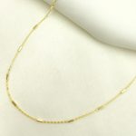 Load image into Gallery viewer, 14K Solid Gold Cable and Bars Chain