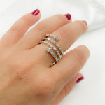 Load image into Gallery viewer, 14K Solid Gold Diamond Multi Row Baguette Ring.