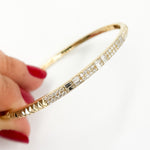 Load image into Gallery viewer, DBG00189. 14K Solid Gold Baguette Diamond Bangle