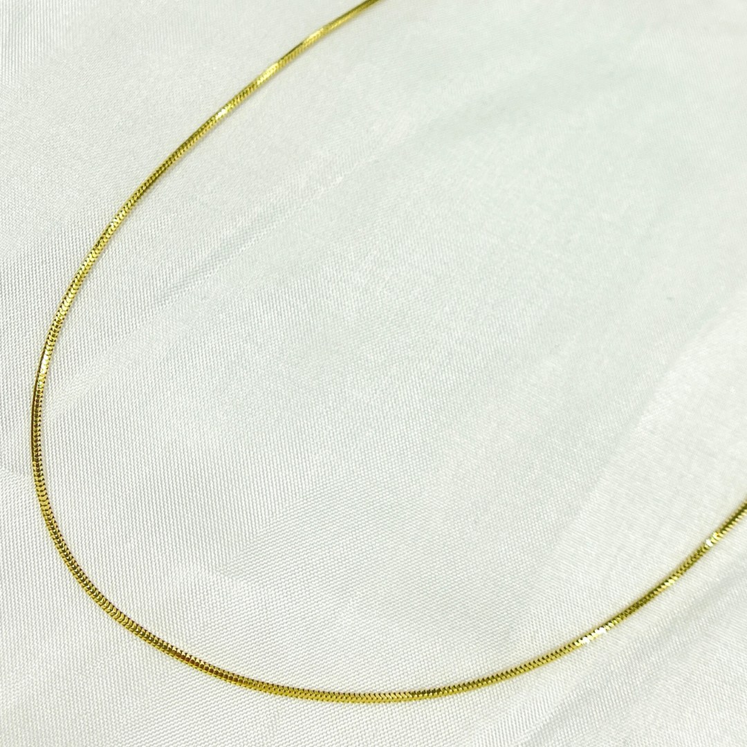 14k Solid Yellow Gold Snake Necklace