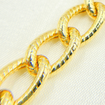 Load image into Gallery viewer, V53GP. Gold Plated 925 Sterling Silver Textured Curb Link Chain