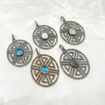 Load image into Gallery viewer, DP680. Diamond Sterling Silver Oval Fancy Pendant
