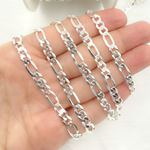 Load image into Gallery viewer, Y86SS. Sterling Silver Flat Figaro Link Chain
