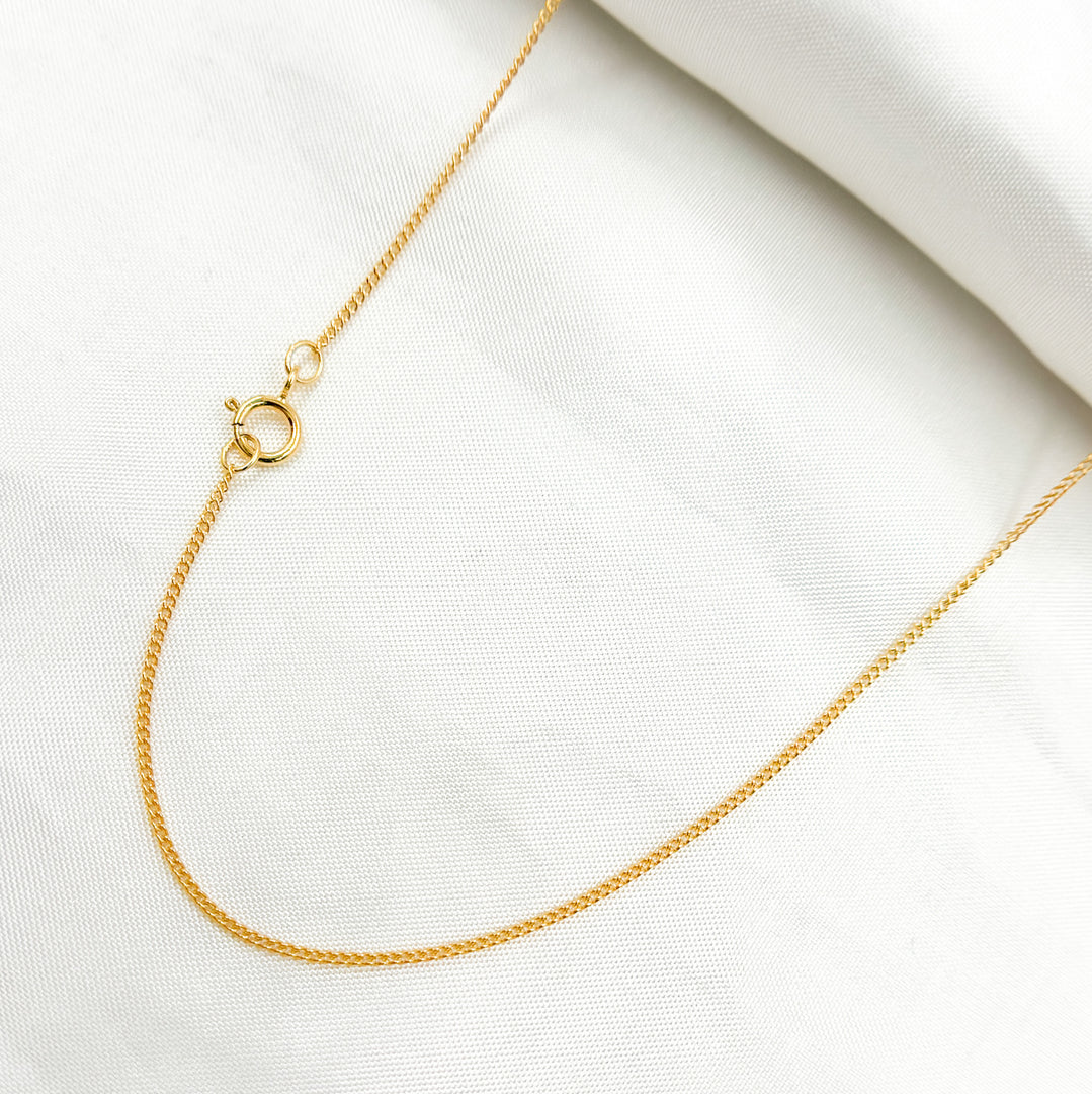 14k Gold Filled Curb Finished Necklace