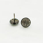 Load image into Gallery viewer, Diamond Silver Round Studs