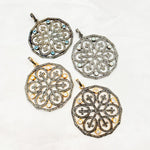 Load image into Gallery viewer, DP169. Diamond Sterling Silver Round Cross Pendant with Gemstone