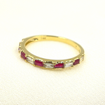 Load image into Gallery viewer, 14K Solid Yellow Gold Diamond and Ruby Ring.