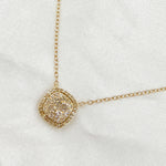 Load image into Gallery viewer, NFF71217. 14K Solid Gold Square Shaped Diamond Necklace