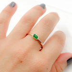 Load image into Gallery viewer, 14k Solid Gold Emerald Ring.