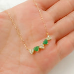 Load image into Gallery viewer, CN96340. 14K Solid Gold Diamond and Gemstone Hearts Necklace