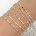 Load image into Gallery viewer, Silver Dapped Bar Link Chain