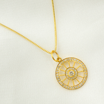 Load image into Gallery viewer, 14K Solid Gold with Diamonds Circle Charm. GDP277