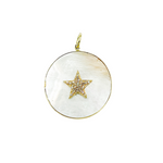 Load image into Gallery viewer, KG65. 14K Gold Star Round Pendant