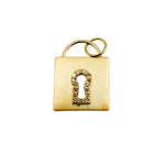 Load image into Gallery viewer, GDP68. 14K Solid Gold with Diamonds Lock Shape Charm