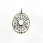 Load image into Gallery viewer, DP680. Diamond Sterling Silver Oval Fancy Pendant