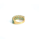 Load image into Gallery viewer, 14k Solid Gold Emerald and Diamond Ring.